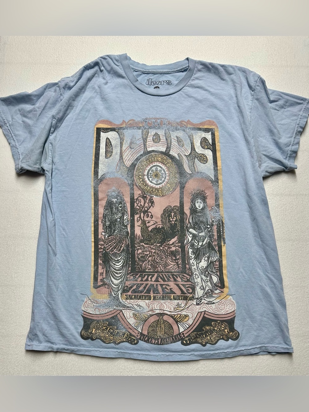 The Doors Strange Days 1967 Graphic T-Shirt Blue Psychedelic Rock Tee
